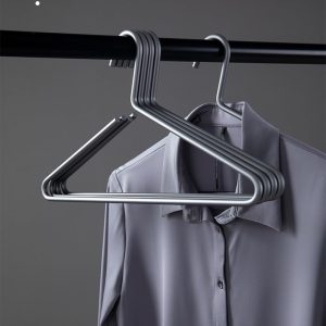 10 Matte Titanium Gray Aluminum Coat Hangers 16.5"