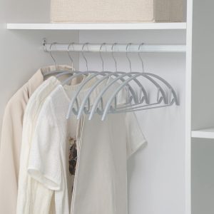 10 Silvery Grey PVC Coating Non-Slip Sweater Suit Hangers