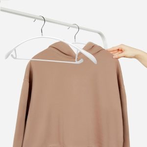 10 White PVC Coating Non-Slip Sweater Suit Coat Hangers