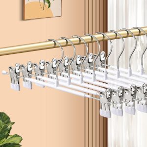 10 Heavy Duty 12" Pants Skirt Hangers with Clips