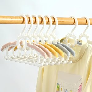 10 Plastic Adjustable Stackable Baby Kids Clothes Hangers
