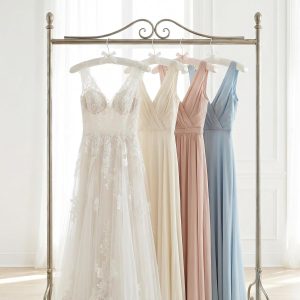 10 Cream White Foam Padded Solid Wood Core Garment Hangers