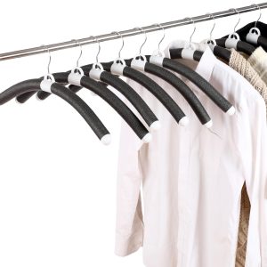 10 Padded Bendable No Shoulder Bump Sweater Coat Hangers Black