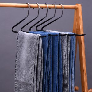 10 Open Ended Easy Slide Non-Slip Metal Pants Hangers